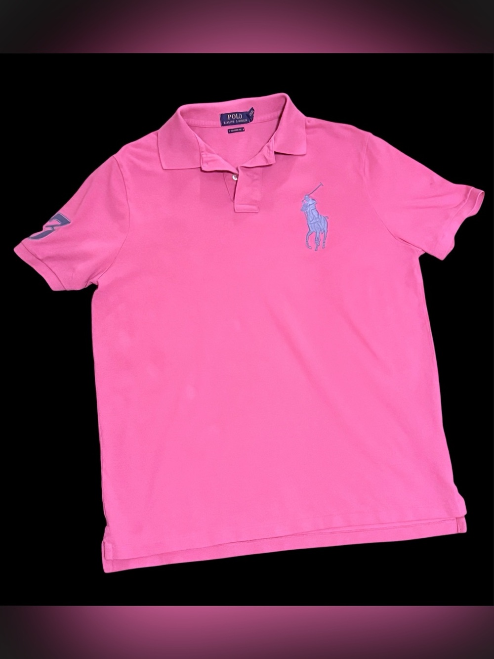 Polo Ralph Lauren Big Pony Shirt medium salmon Polo Classic Fit #3 Sleeve